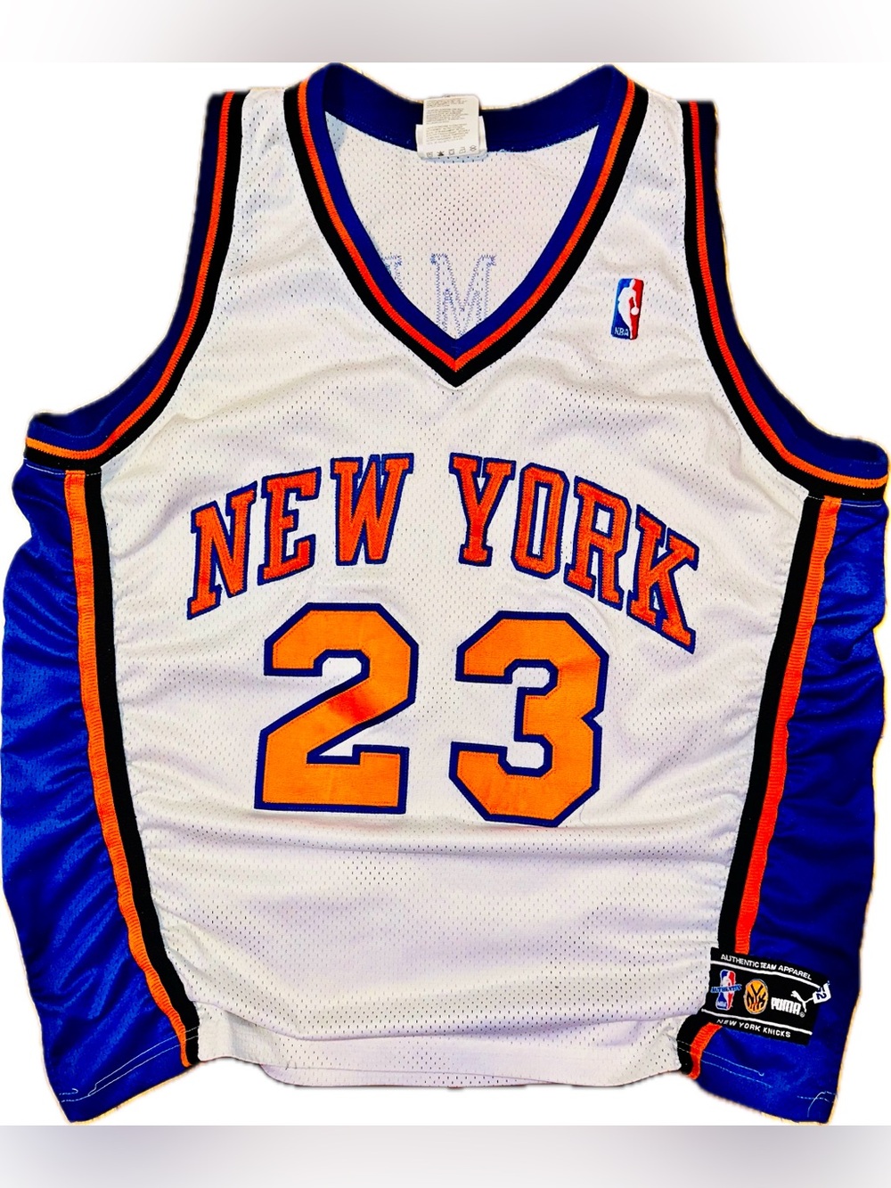 Vintage 90s New York Knicks | Marcus Camby Authentic PUMA 1999 on-court jersey